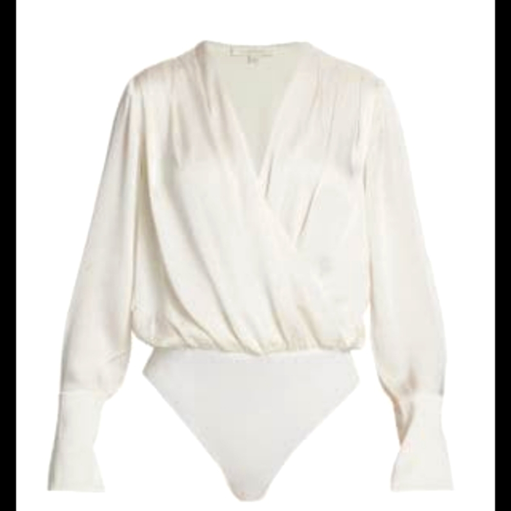 CAMI NYC 100% Satin Silk Bodysuit, Size S